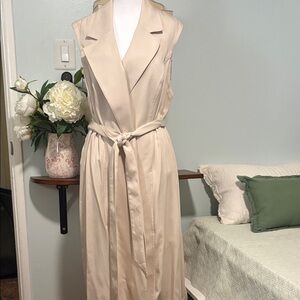 J Jill Wearever jacket, dress oatmeal with Tie Belt